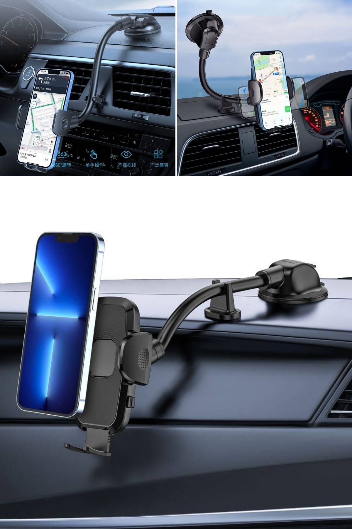 Woody Sofia® Ayarlanabilir Vakum Kilitli Cam Ve Torpidoya Takılabilen Telefon Tutucu Woody Sofia® Ayarlanabilir Vakum Kilitli Cam Ve Torpidoya Takılabilen Telefon Tutucu