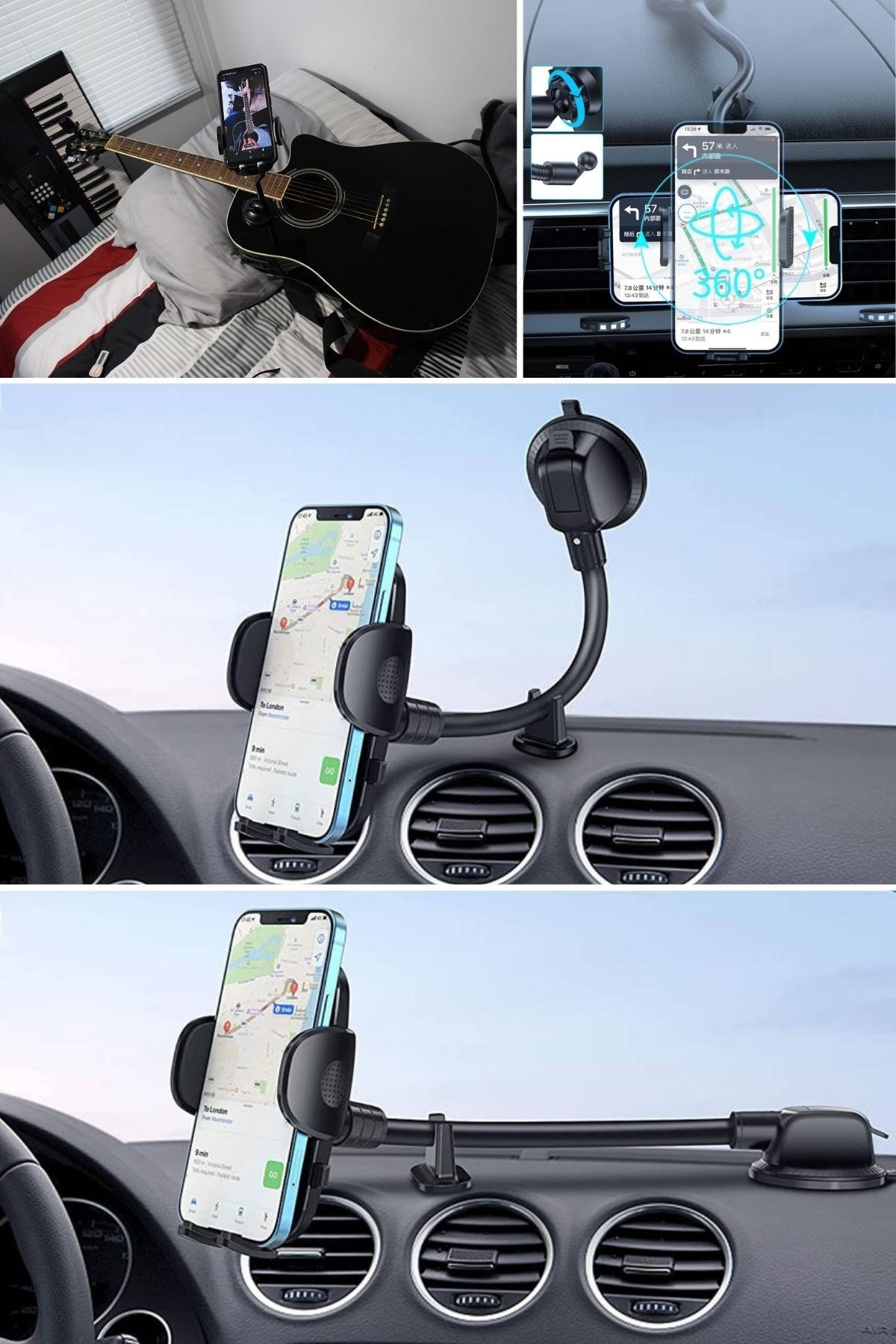 Woody Sofia® Ayarlanabilir Vakum Kilitli Cam Ve Torpidoya Takılabilen Telefon Tutucu Woody Sofia® Ayarlanabilir Vakum Kilitli Cam Ve Torpidoya Takılabilen Telefon Tutucu