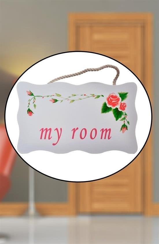 Woody Sofia® Decotown My Room Benim Odam Dekoratif Çiçek Desenli Kapı Askısı Woody Sofia® Decotown My Room Benim Odam Dekoratif Çiçek Desenli Kapı Askısı