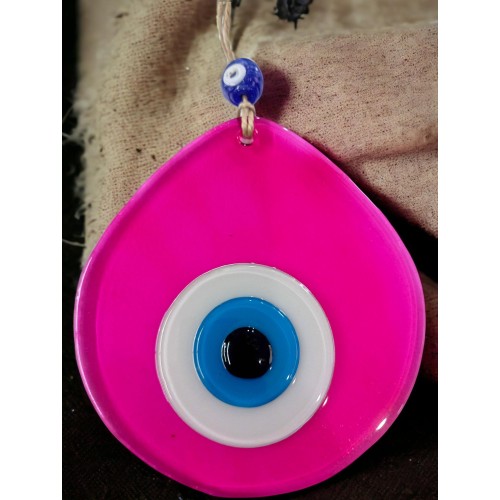 Mavi Nazar Boncuklu Pembe Renk Nazar Boncuklu Damla Desen El Yapımı Duvar Süsü Mavi Nazar Boncuklu Pembe Renk Nazar Boncuklu Damla Desen El Yapımı Duvar Süsü