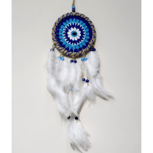Nazar Boncuğu Desenli Dream Catcher El Yapımı Kuş Tüylü Rüya Kapanı Duvar Süsü Nazar Boncuğu Desenli Dream Catcher El Yapımı Kuş Tüylü Rüya Kapanı Duvar Süsü