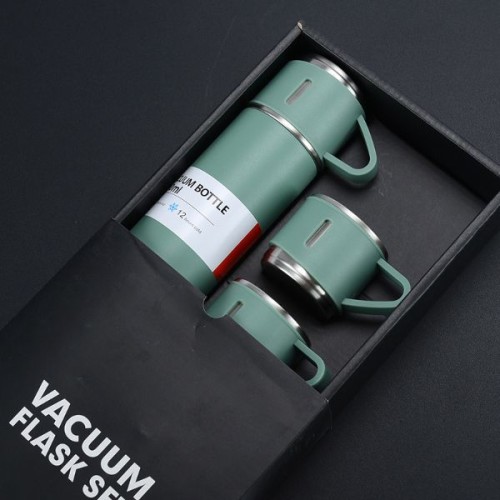 Paslanmaz Çelik Bardaklı Termos Seti 500 ML Paslanmaz Çelik Bardaklı Termos Seti 500 ML